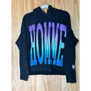 Homme Femme Black Twilight Hoodie Size Medium Luxury Streetwear Urban Menswear